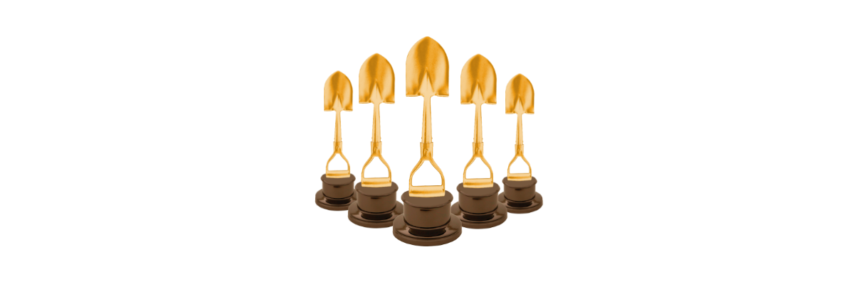 Grave Plot Awards golden shovel trophy